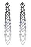 Strass gris Tassel Longues boucles d’oreilles