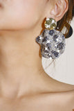 Boucles d’oreilles scintillantes en strass léopard