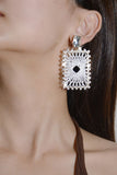 Strass Boucles d’oreilles carrées tressées
