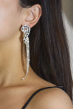 Strass Sparkly Long Tassel Boucles d’oreilles