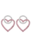 Boucles d’oreilles en forme de cœur en strass étincelantes