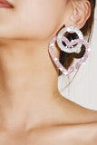 Boucles d’oreilles en forme de cœur en strass étincelantes