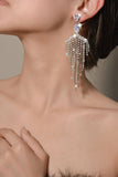 Boucles d’oreilles en Argent Zircon Tassel Strass