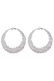 Boucles d’oreilles géométriques rondes en strass découpées