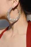 Boucles d’oreilles géométriques rondes en strass découpées