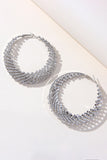 Boucles d’oreilles géométriques rondes en strass découpées
