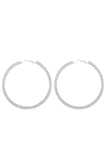 Boucles d’oreilles rondes en suss à paillettes argentées