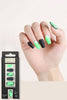 Charger l&#39;image dans la galerie, Black Green 24 Pcs Press On Nails False Nail Short Full Cover Fake Nails with Glue
