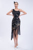Charger l&#39;image dans la galerie, Roace perlée noire 20s robe à franges Gatsby