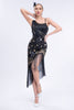 Charger l&#39;image dans la galerie, Roace perlée noire 20s robe à franges Gatsby