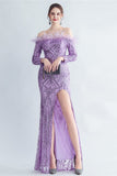 Robe de Soirée dorée à paillettes scintillantes avec plumes