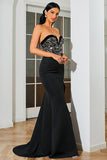 Robe de Soirée longue noire chérie avec fente