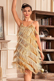 Sangles Spaghetti Gris Frangées Rogging 20s Great Gatsby Robe