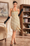 Sangles Spaghetti Gris Frangées Rogging 20s Great Gatsby Robe