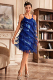 Sangles Spaghetti Gris Frangées Rogging 20s Great Gatsby Robe