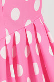 Polka Dots Rose Robe sans manches des années 50