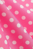 Robe à pois d’épaule froide rose des années 50