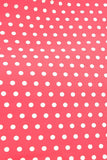 Rose Rouge Polka Dots Puff Sleeves 1950s Robe