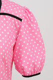 Robe rose à manches courtes Polka Dots 1950s