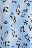 Manches Cap Imprimé Bleu Clair Robe des années 50