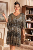 Robe dorée scintillante des années 20 avec paillettes
