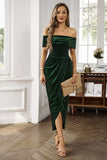Robe de travail marron de l’épaule Bodycon