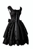 Robe vintage noire d’Halloween avec dentelle