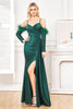 Charger l&#39;image dans la galerie, Vert foncé manches détachables Spaghetti Straps Long Prom Dress
