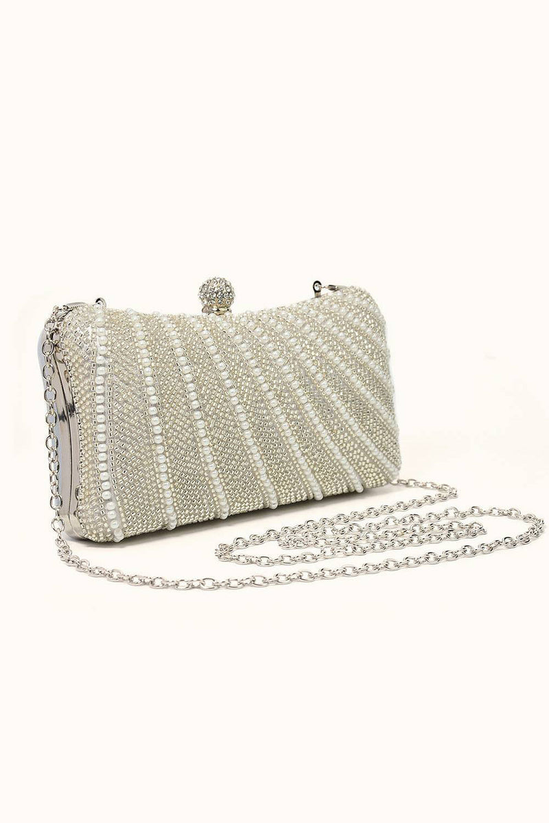 Charger l&#39;image dans la galerie, Sac d’embrayage Golden Sparkly Strass Pearl Pearl