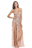 Sangle Spaghetti Noire Col V Profond Robe de soirée Longue