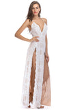 Sangle Spaghetti Noire Col V Profond Robe de soirée Longue