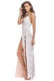 Sangle Spaghetti Noire Col V Profond Robe de soirée Longue