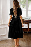 Velvet V-neck A Line Robe de fête de Noël