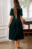 Velvet V-neck A Line Robe de fête de Noël