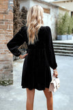 Black Velvet Une ligne Robe de fête de Noël avec plissée