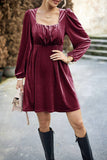 Black Velvet Une ligne Robe de fête de Noël avec plissée