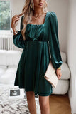 Black Velvet Une ligne Robe de fête de Noël avec plissée