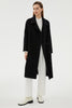 Charger l&#39;image dans la galerie, Manteau long en laine double face noir avec revers