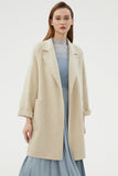Manteau en laine réversible à revers cranté noir avec ceinture