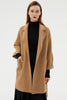 Charger l&#39;image dans la galerie, Manteau en laine réversible à revers cranté noir avec ceinture