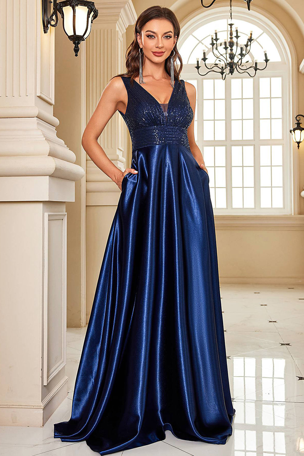 Robe Cérémonie Robe Princesse Bleu Marine Robe Princesse Robe