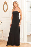 Manches amovibles Fourreau noir Robe de soirée scintillante