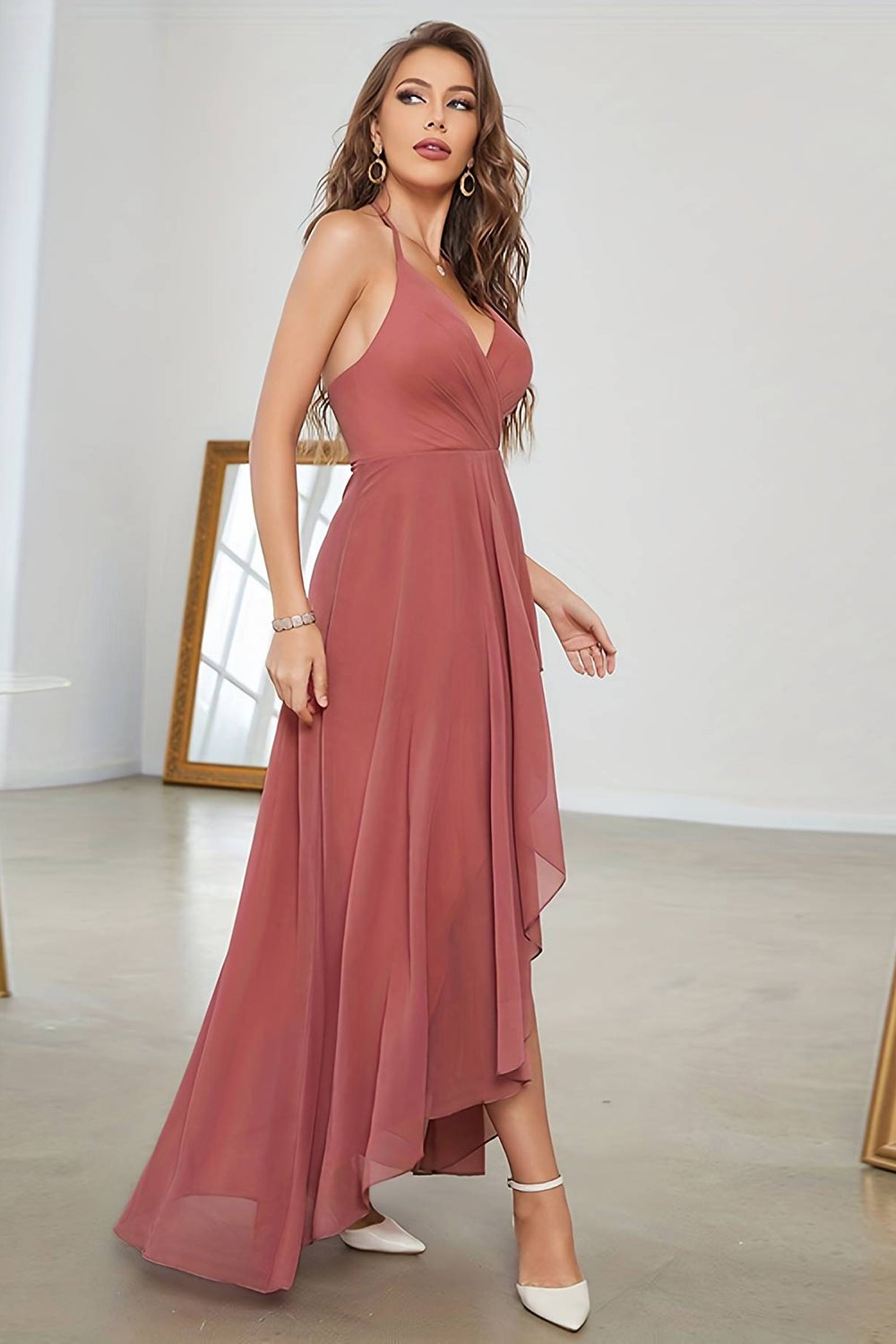 Zapaka Femmes Corail Asymetrique Robe De Bal A Ligne Dos Nu Robe De Soiree Avec Sans Manches ZAPAKA FR