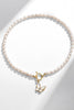 Charger l&#39;image dans la galerie, Blanc brillant gros papillon tour de cou délicat collier chaîne de perles