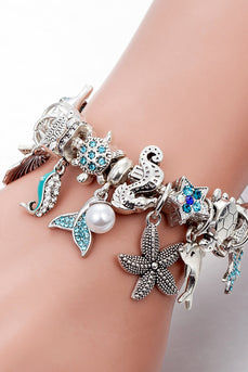 Blue Ocean Series Dauphin étoile de mer pendentif Bracelet en perles
