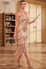 Charger l&#39;image dans la galerie, Champagne paillettes licol franges robe des années 20 avec sans manches