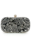 Strass noir scintillant perlé Party Clutch