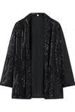 Noir scintillant Sequin 2 pièces Femmes Costumes