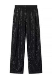 Noir scintillant Sequin 2 pièces Femmes Costumes