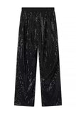 Noir scintillant Sequin 2 pièces Femmes Costumes